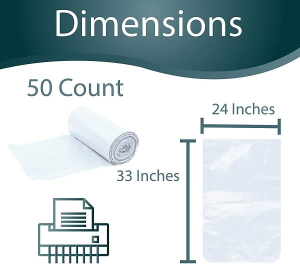 paper shredder bag dimensions