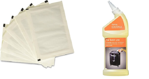 paper shredder lubrication sheets and oil