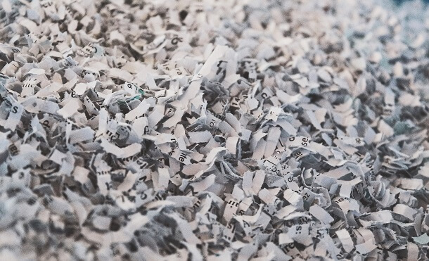 paper shredding size