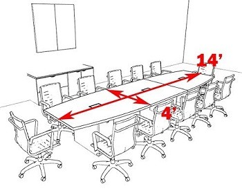 Utmost Boat-Shaped 14 ft Conference Table review