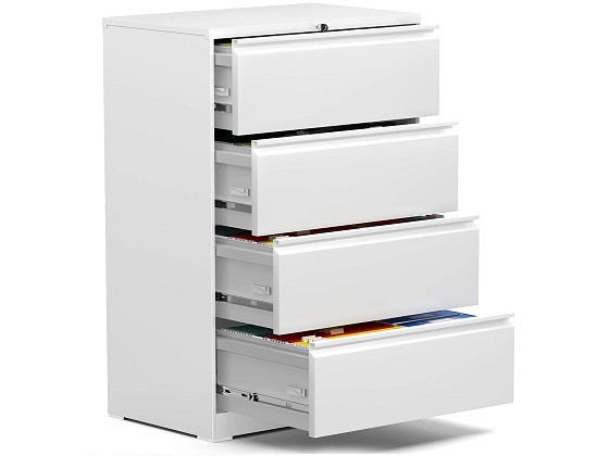 White 4-Drawer File Cabinet