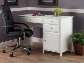 White Desk With File Drawers