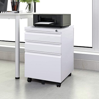 White Mobile 3 Drawer Filing Cabinet review