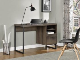 Wood Desk With File Cabinet