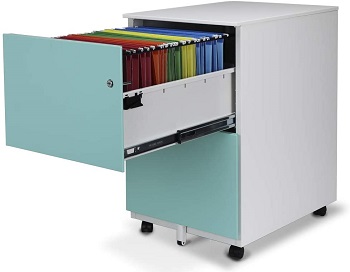 Aurora Mobile File Cabinet 2-Drawer Metal with