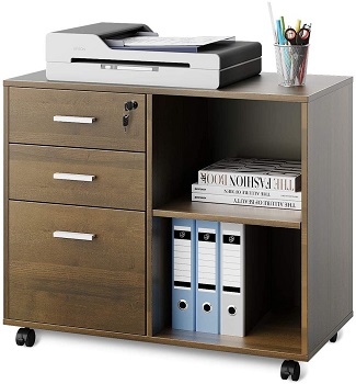 DEVAISE 3-Drawer Wood File Cabinet with Lock