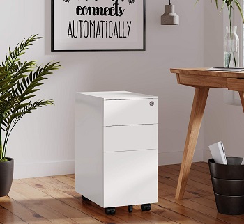 DEVAISE Slim File Cabinet with review