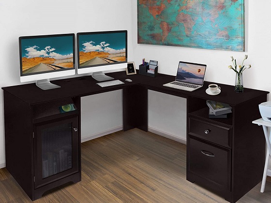 Small Corner Desks With Filing Cabinets, Corner Computer Desk With Filing Cabinet