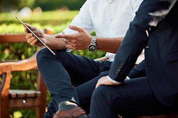 business meeting in the park