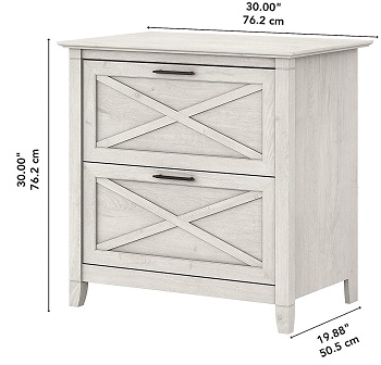 Bush Furniture Lateral File Cabine, Linen White review
