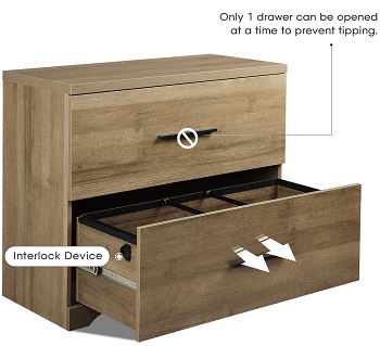 DEVAISE 2 Drawer Wood Latera