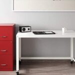 red filing cabinet