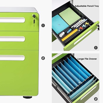 DEVAISE 3-Drawer Mobile File Cabi