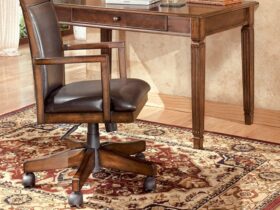 antique-wooden-swivel-desk-chair