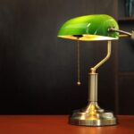 desk lamp green glass shade