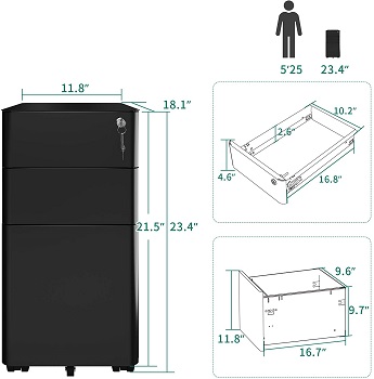 BEST 3-DRAWER COMPACT FILING CABINET