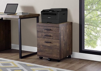 BEST 3-DRAWER DARK WOOD FILING CABINET