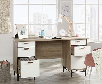 BEST 6-DRAWER DESK WITH FILE DRAWERS ON EACH SIDE