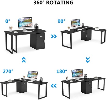 BEST L-SHAPED CORNER DESK WITH FILE CABINET