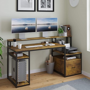 BEST LARGE DESK WITH FILE DRAWERS