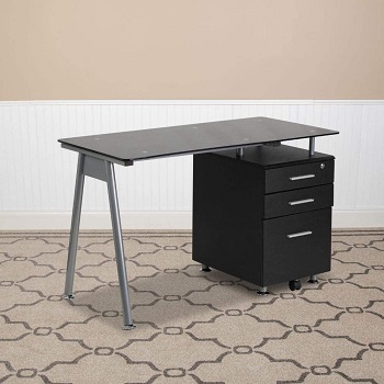 BEST SMALL DESK WITH LOCKING FILE CABINET