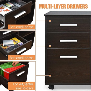 Giantex 3-drawer File Cabinett