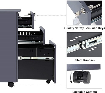 Songmics Pre-assembled File Cabinet