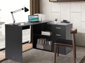 corner desk with file cabinet