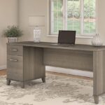 desk with built in filing cabinet