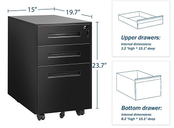 BEST BLACK METAL LOCKING FILING CABINET