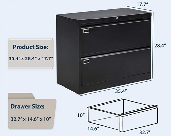BEST CHEAP BLACK 2-DRAWER LATERAL FILE CABINET