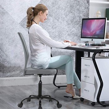 BEST ERGONOMIC ARMLESS OFFICE CHAIR WITH LUMBAR SUPPORT
