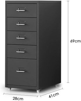 BEST HOME OFFICE 5-DRAWER METAL FILING CABINET