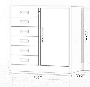 BEST HOME OFFICE 6-DRAWER FILE CABINET