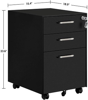 BEST LOCKED BLACK 3-DRAWER FILE CABINET