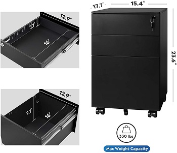 BEST OF BEST BLACK METAL FILING CABINET