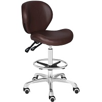 BEST OF BEST ROLLING SHOP STOOL WITH BACKREST Summary