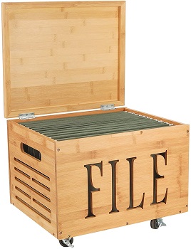 BEST ON WHEELS BAMBOO FILE CABINET