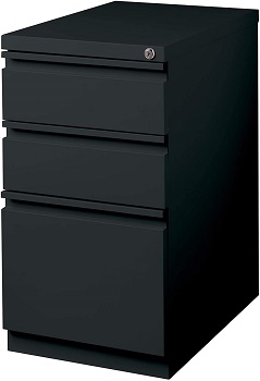 BEST ON WHEELS BLACK 3-DRAWER FILE CABINET