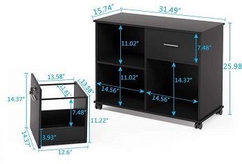 BEST PORTABLE BLACK 2-DRAWER LATERAL FILE CABINET