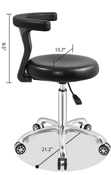 BEST TALL ROLLING SHOP STOOL WITH BACKREST