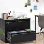 black 2 drawer lateral file cabinet