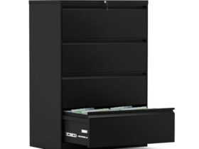 black filing cabinet 4 drawer