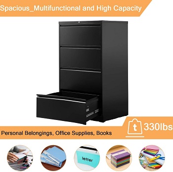 AOBABO Lateral File Cabinet 4 Drawer