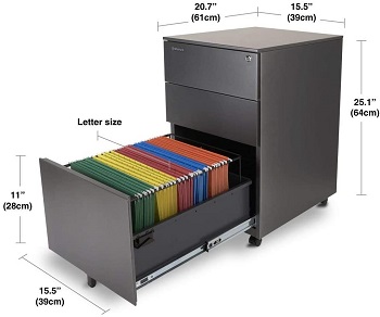 BEST 3-DRAWER Aurora Grey File Cabinet
