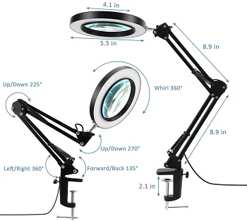 BEST FOR PAINTING CRAFTING LAMP WITH MAGNIFIER