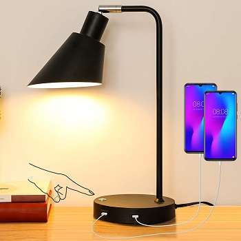 BEST FOR READING BLACK TABLE LAMP WITH USB PORT
