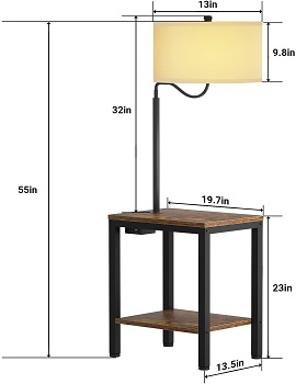 BEST LED END TABLE WITH LAMP AND USB