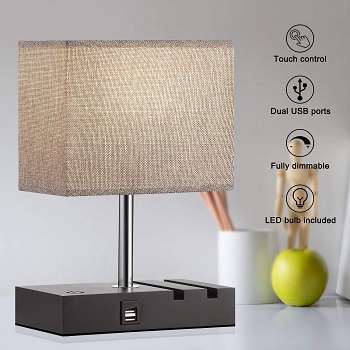 BEST VINTAGE BLACK TABLE LAMP WITH USB PORT