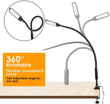 SHINE TECH LED Desk Lamp Flexible Gooseneck